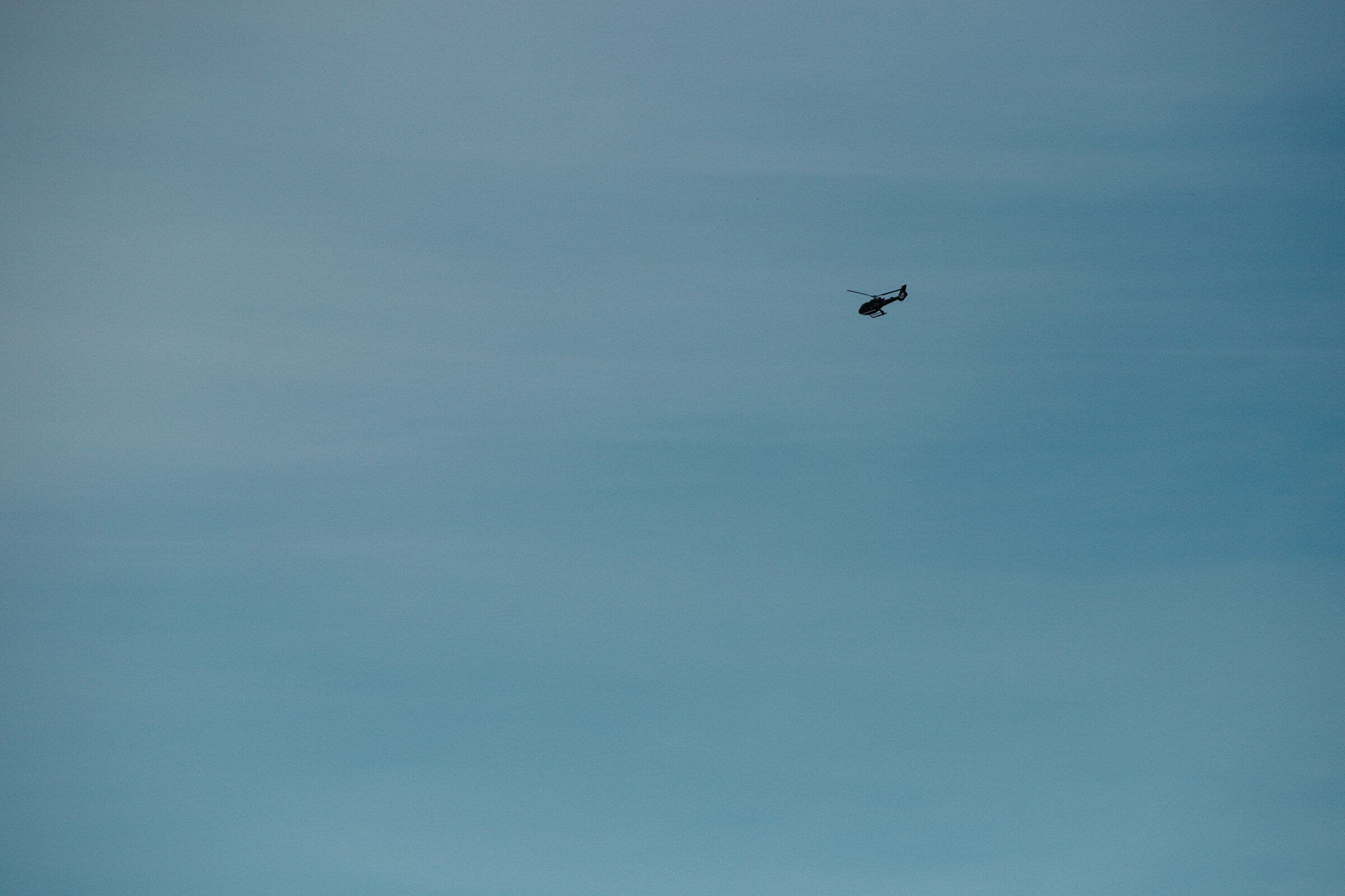 Helicopter in flight